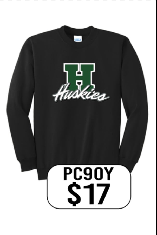 Hansen Huskies Port & Co™ Youth Core Fleece Crewneck Sweatshirt