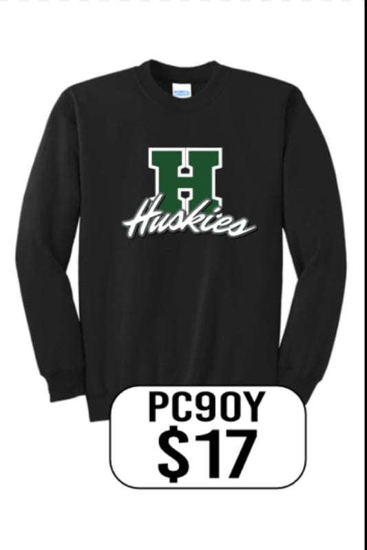 Hansen Huskies Port & Co™ Youth Core Fleece Crewneck Sweatshirt
