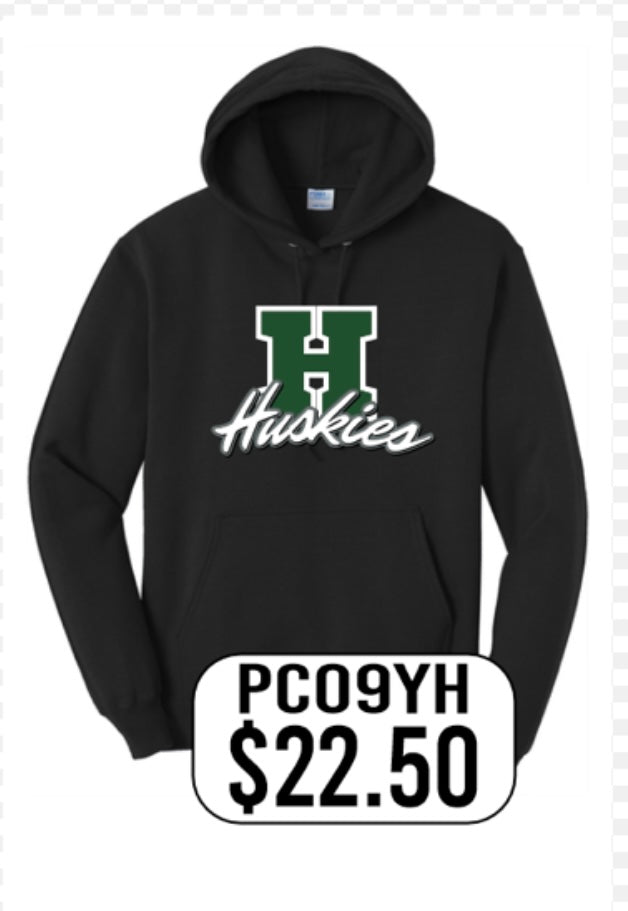 Hansen Huskies Port & Co™ Youth Core Fleece Pullover Hooded Sweatshirt