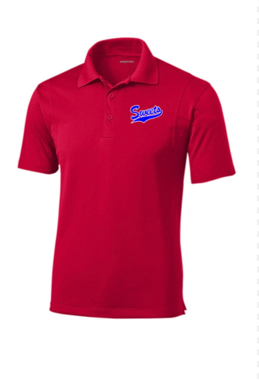 Sweets Softball Men’s Sport-Tek® Micropique Sport-Wick® Polo in Red