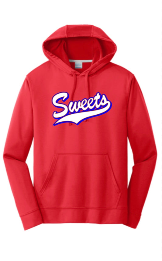 Sweets Softball Port & Co™ Performance Fleece Pullover Hooded Sweatshirt in Red