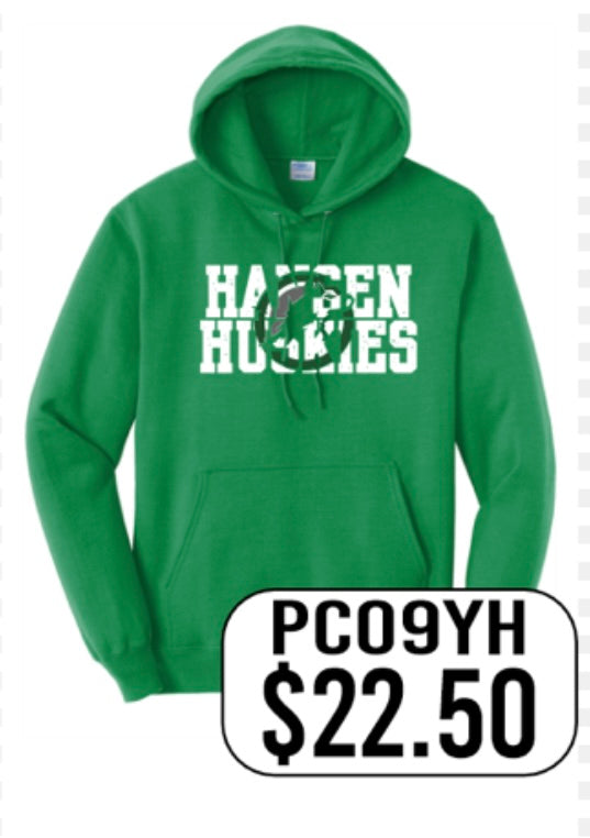 Hansen Huskies Port & Co™ Youth Core Fleece Pullover Hooded Sweatshirt