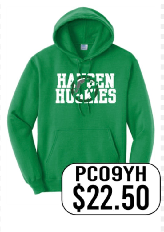 Hansen Huskies Port & Co™ Youth Core Fleece Pullover Hooded Sweatshirt
