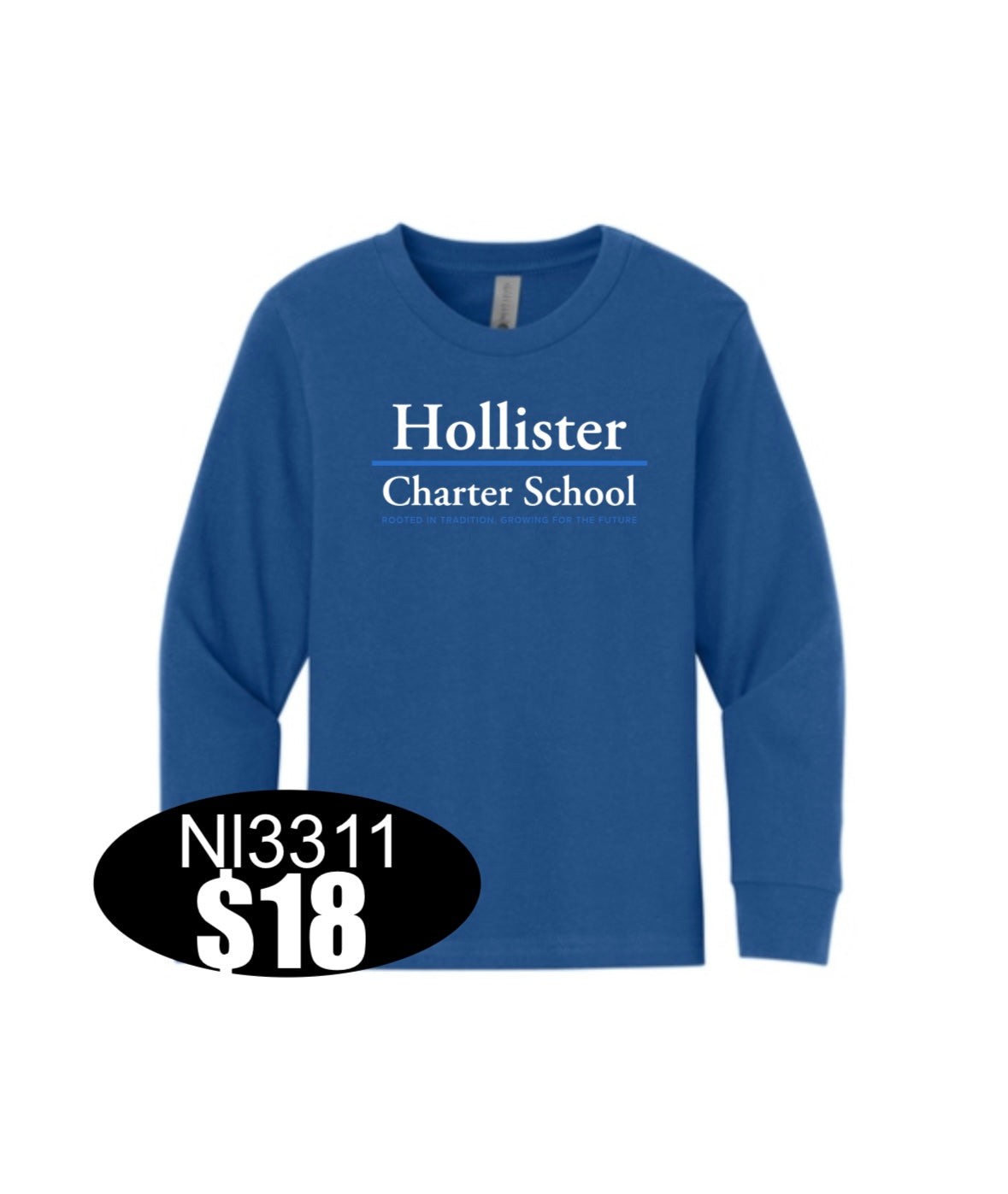 Hollister Next Level Apparel® Youth Cotton Long Sleeve Tee